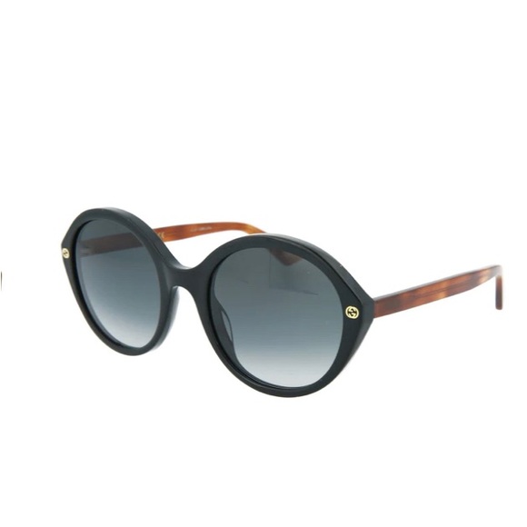 GUCCI WOMENS ROUND SHINY BLACK SUNGLASSES GG0023S-30000970-003 - Picture 3 of 5